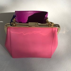 Clare V. Pink and Purple Leather Clutch